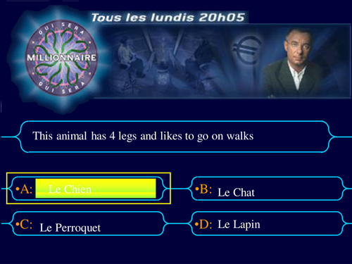 Who wants to be a millionaire? - animals