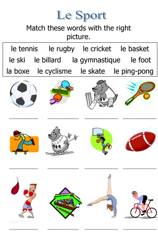 Easy sports matching task