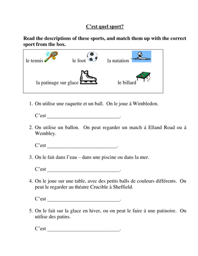Which sport is it? Quick reading task.