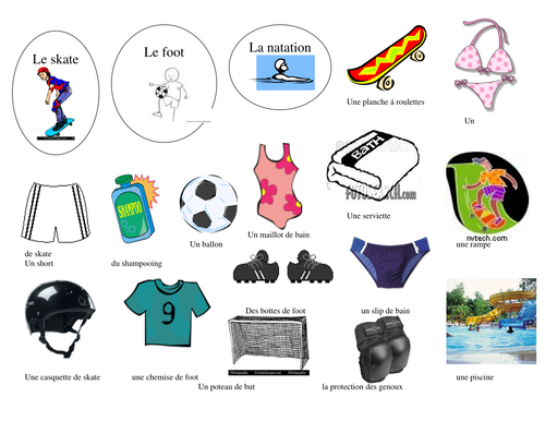 Sports equipment - cutting & sticking activity