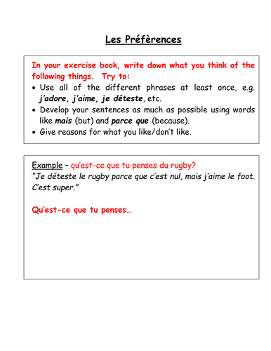 Simple opinions practice - writing or speaking