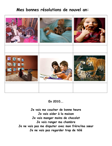 New year's resolutions/Near future tense