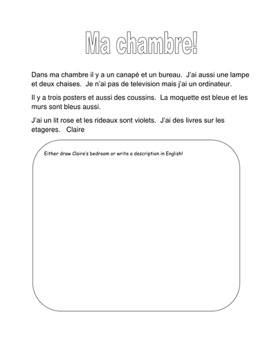 Describing your bedroom