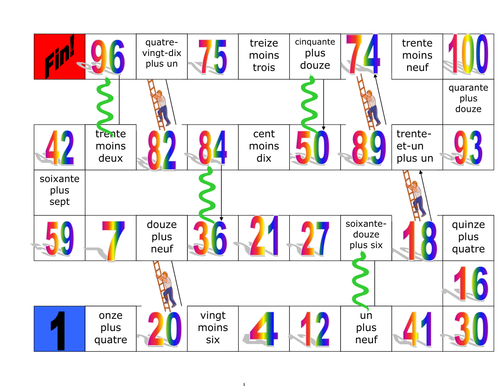 1-100 snakes & ladders game