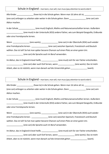 Muessen Koennen Wollen In School Context By Szimmermann Teaching