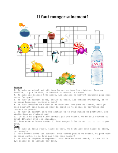 Crosswords-healthy eating