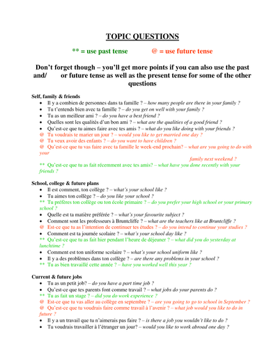 Speaking practice