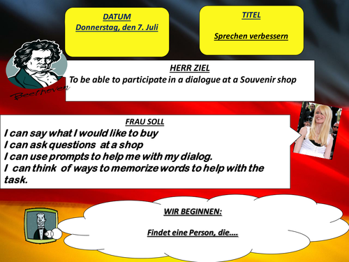 Im Souvenirladen - buying things in a shop