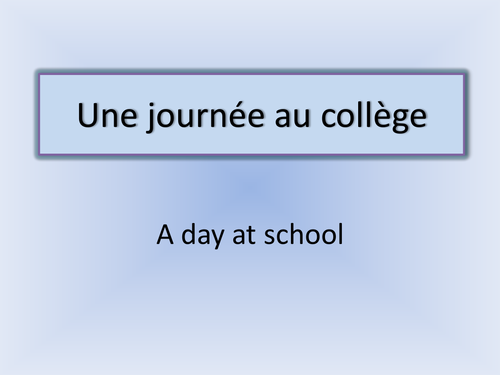 Une journée au college