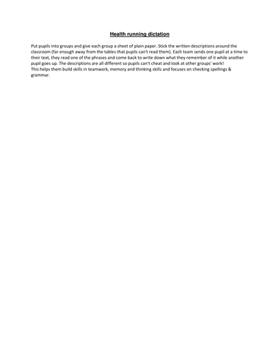 Health & future plans running dictation