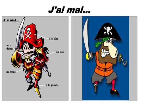 J'ai mal pirates paired speaking (differentiated)
