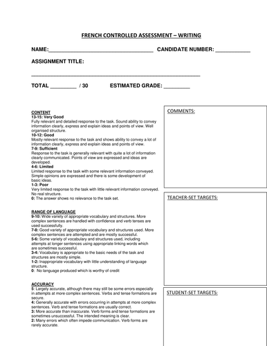 Feedback for controlled assessments