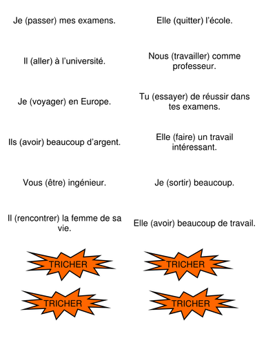 Simple future tense- future plans- Tricher!