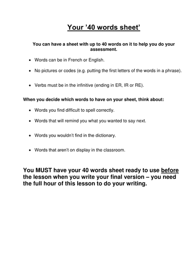 Tasks to prepare for writing controlled assessment