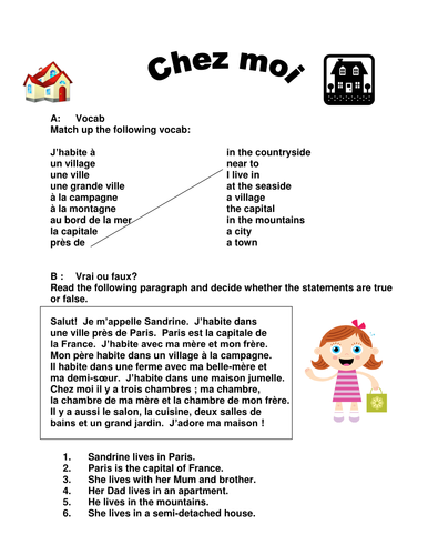 Chez moi handout | Teaching Resources