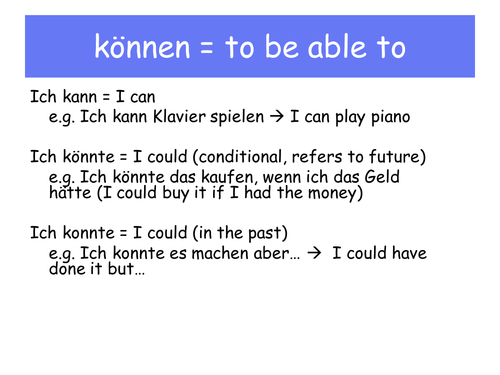 Modal verbs - building sentences