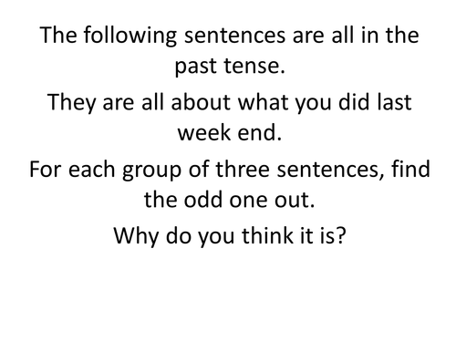 Past Tense Starter