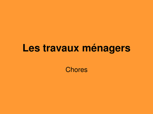 Chores in French