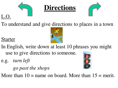 Introduction to directions around a town
