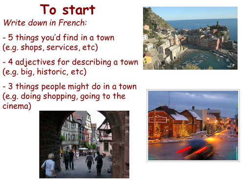Reading images activity - describing a town