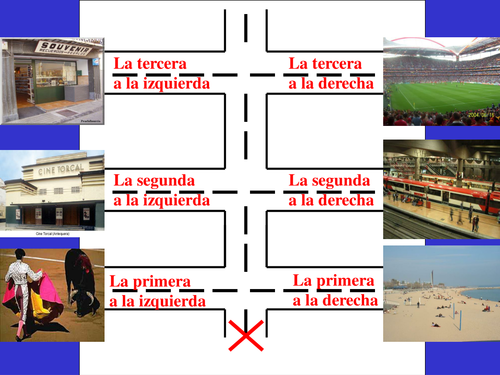 Map for simple directions - 1st left; on the right