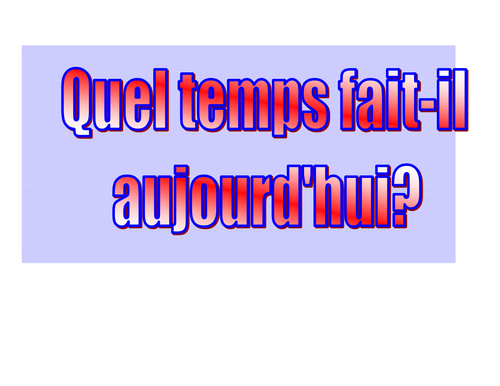 Weather chart for display in classroom