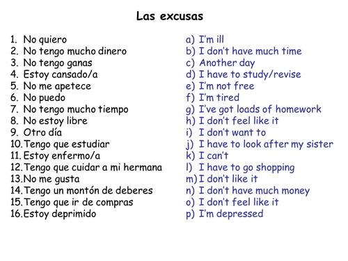 Las excusas