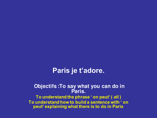 Paris je t'adore