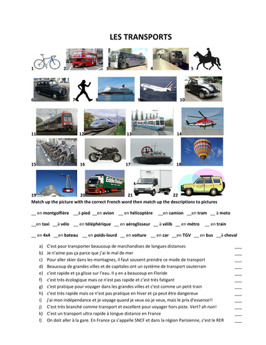 les transports en français