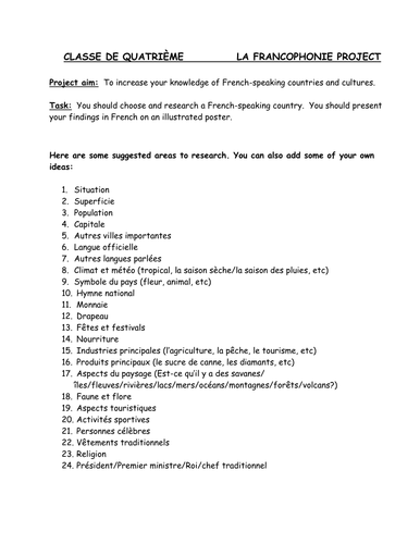 La Francophonie - project