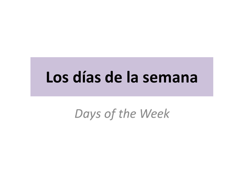 Los Días de la Semana