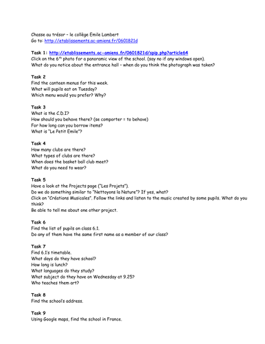 School treasure hunt