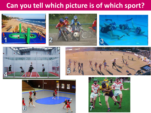 Reading descriptions of sports then inventing own