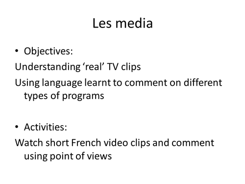 Les media / Les films / les programmes