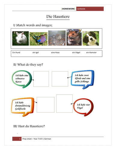 review /preps sheets