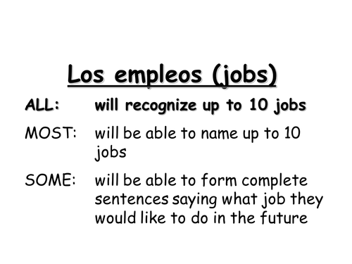 Introduction to jobs in Spanish (los empleos)