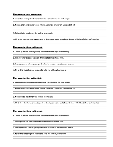 Racing Translation- family and relationships