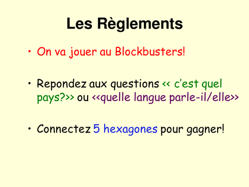 blockbusters starter countries and nationalities