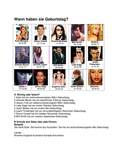 Celebrity Birthdays German