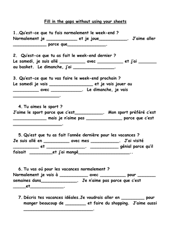 Hobbies and Vacations