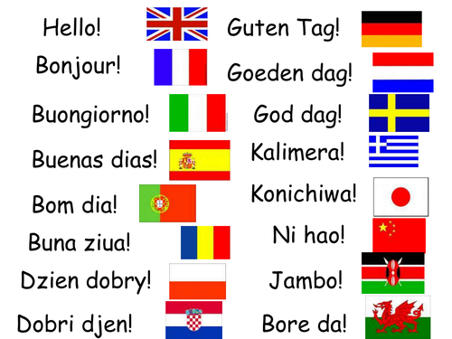 Say "hello" in 16 languages | Teaching Resources