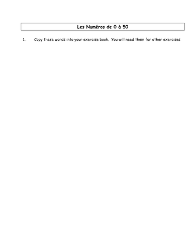 Les Numeros - 0 - 50