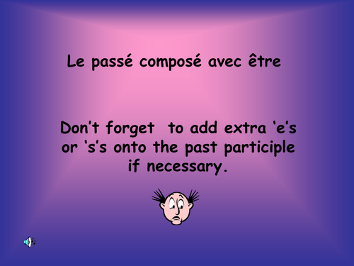 Le passe compose avec etre