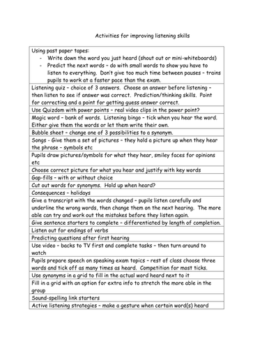 Techniques to improve listening skills