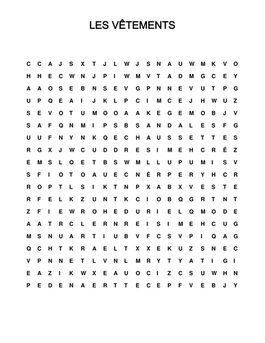 Vetements - wordsearch