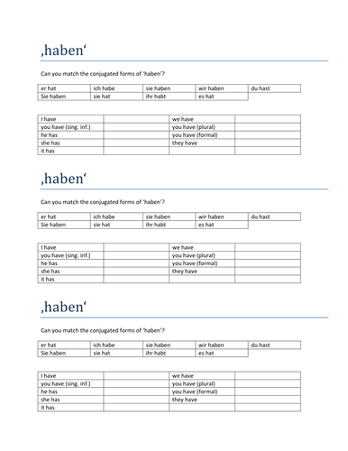 haben match up