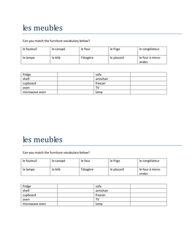 les meubles match up