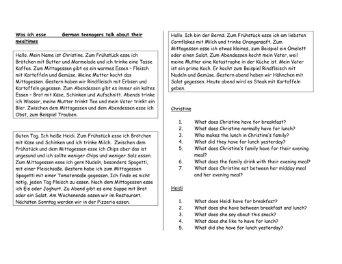 Mealtimes and Eating