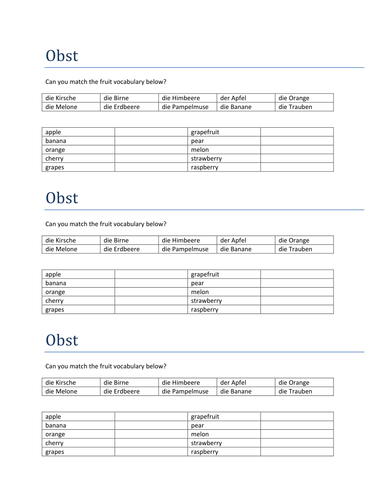 Obst match up