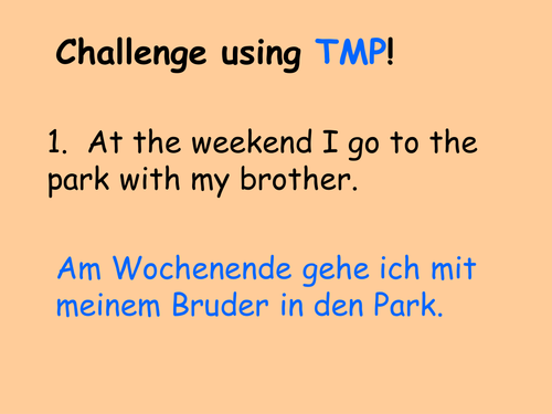 TMP (Time; Manner; Place) with hobbies